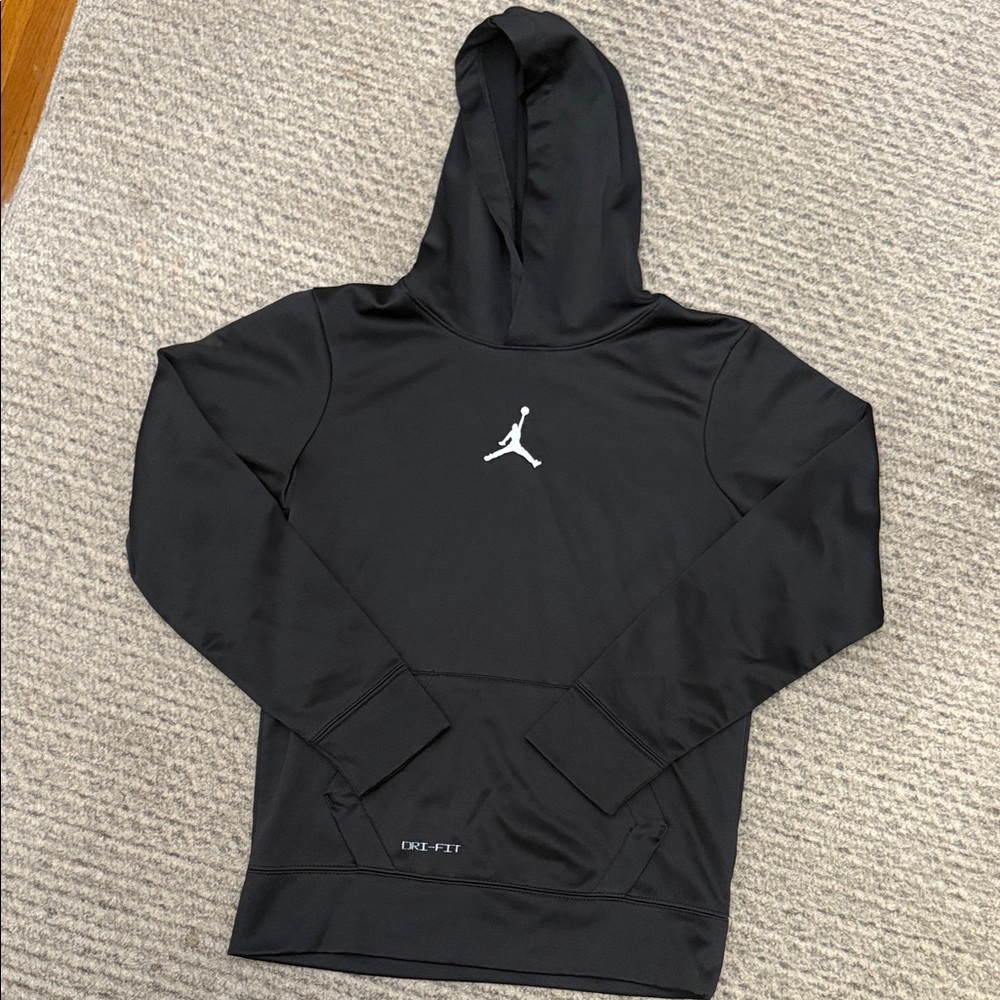 Jordan Dri-FIT Black Hoodie with White Jumpman - Picture 1 of 5